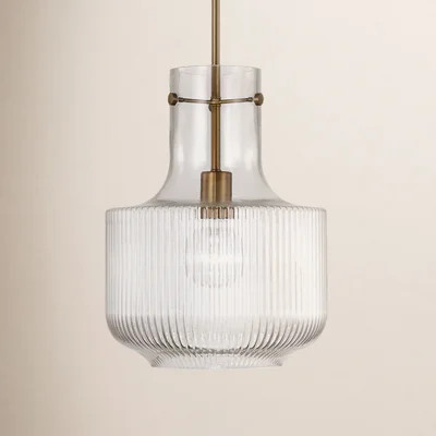 Altera 1-Light Pendant With Clear Fluted Glass | Wayfair North America