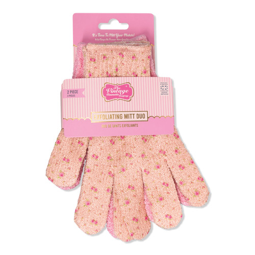 Ditsy Rose Print Exfoliating Bath & Shower Gloves Duo Set | Ulta