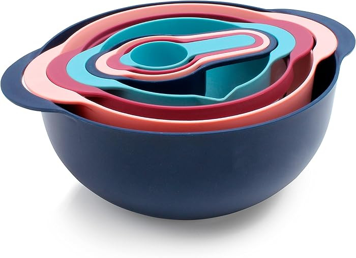 COOK WITH COLOR Nesting Bowls with Measuring Cups Colander and Sifter Set - Includes Mixing Bowls... | Amazon (US)