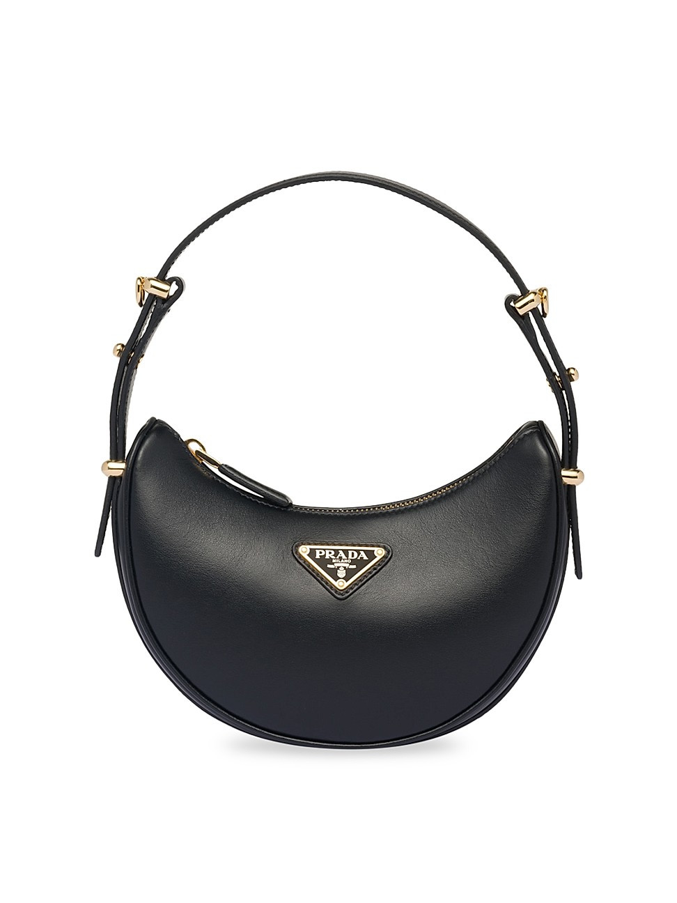 Women's Prada Arqué Leather Mini Shoulder Bag - Black | Saks Fifth Avenue