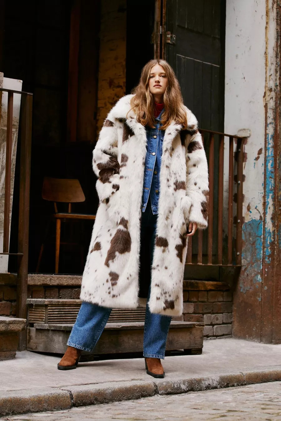 Premium Cow Print Longline Faux Fur Coat | Nasty Gal (US)