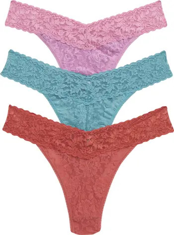 3-Pack Original Rise Lace Thongs | Nordstrom