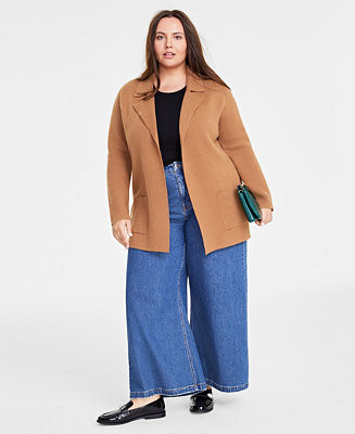On 34th Plus Size Sweater Blazer, Created for Macy's  - Macy's | Macy's