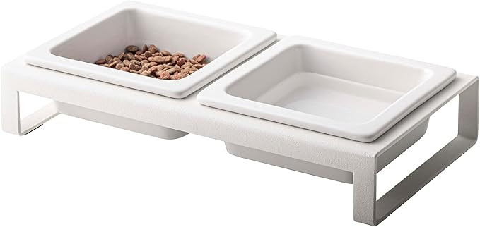 Yamazaki Home Tower Steel and Ceramic Pet Food Stand | 2 Bowls for Food and Water | Feeder for Sm... | Amazon (US)