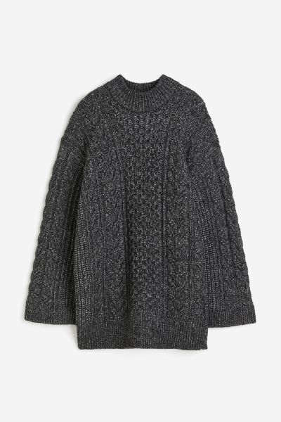 Oversized cable-knit jumper - Dark grey marl - Ladies | H&M GB | H&M (UK, MY, IN, SG, PH, TW, HK)