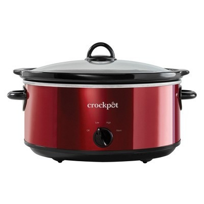 Crock-Pot Large 7 Quart Capacity Versatile Electric Food Slow Cooker Home Cooking Kitchen Appliance with Removable Ceramic Bowl, Red | Target