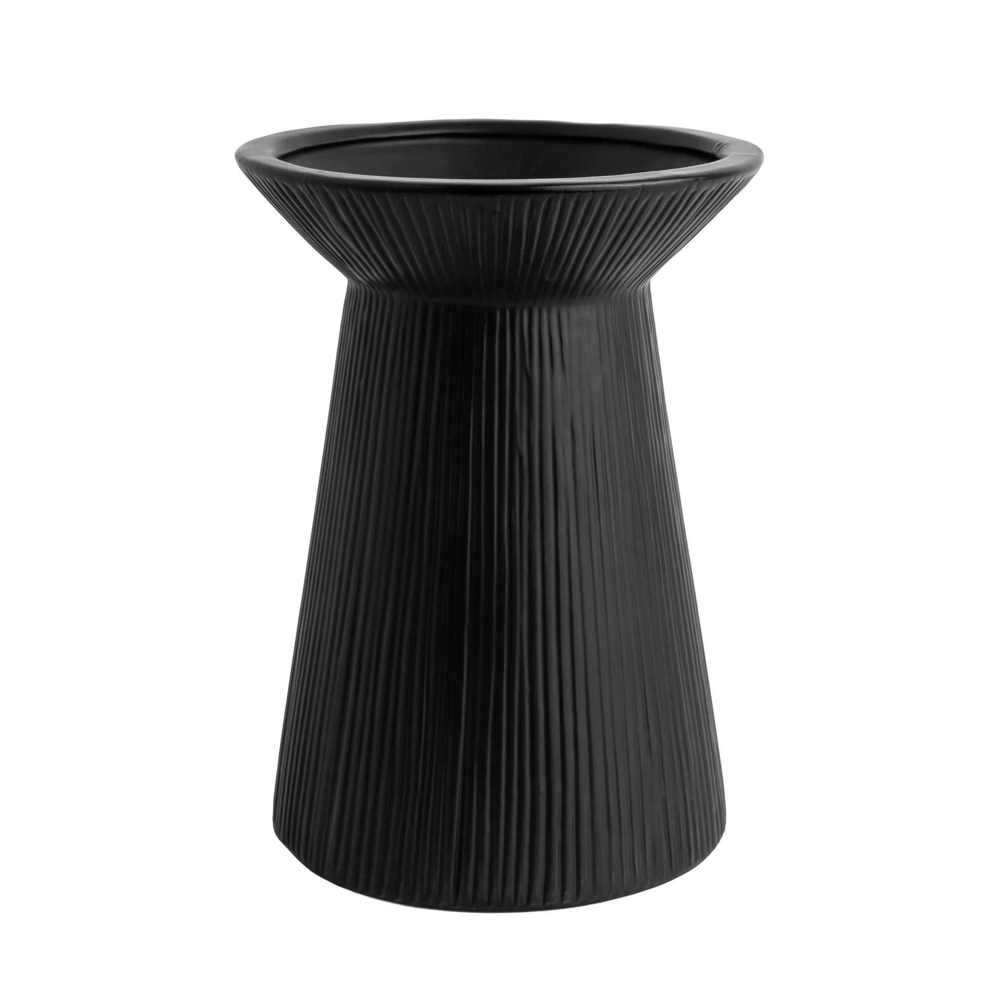 Better Homes & Gardens Angular Black Ceramic Decorative Vase, 8" | Walmart (US)