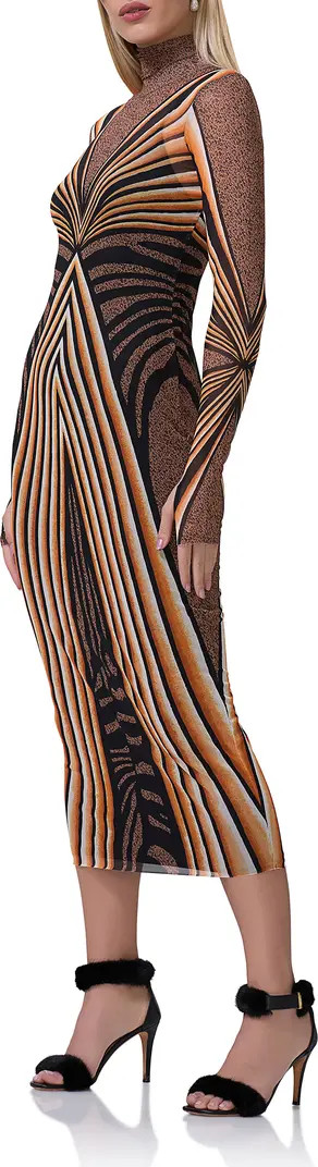 Shailene Turtleneck Long Sleeve Mesh Dress | Nordstrom