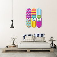 Andy Warhol Inspired - Campbell Soup | Colorful Polka Dots & Stripes 3-Piece Skateboard Wall Art Aes | Etsy (US)