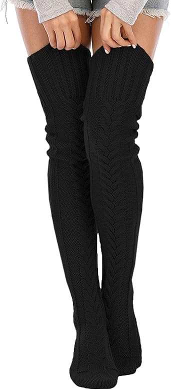 SherryDC Women's Cable Knit Thigh High Socks Winter Boot Stockings Extra Long Over Knee High Leg ... | Amazon (US)