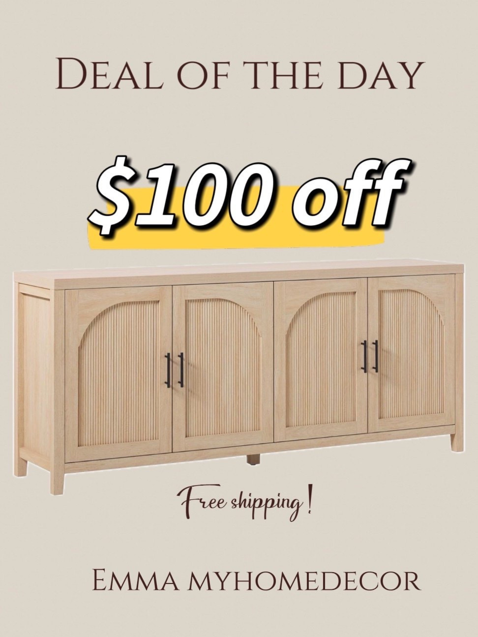 This beautiful reeded arch sideboard is on summer sale from Jul 8th till Jul 13th! Such a great deal! It's double cabinets for only $300+ and free shipping and return! The white oak finish looks so gorgeous. It has plenty storage and can be utilized for tv console table as well.

#LTKSaleAlert #LTKHome #LTKFindsUnder100