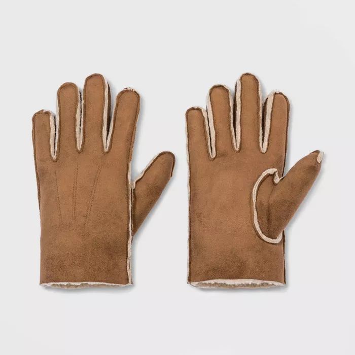 Men's Sherpa Faux Gloves - Goodfellow & Co™ Brown | Target