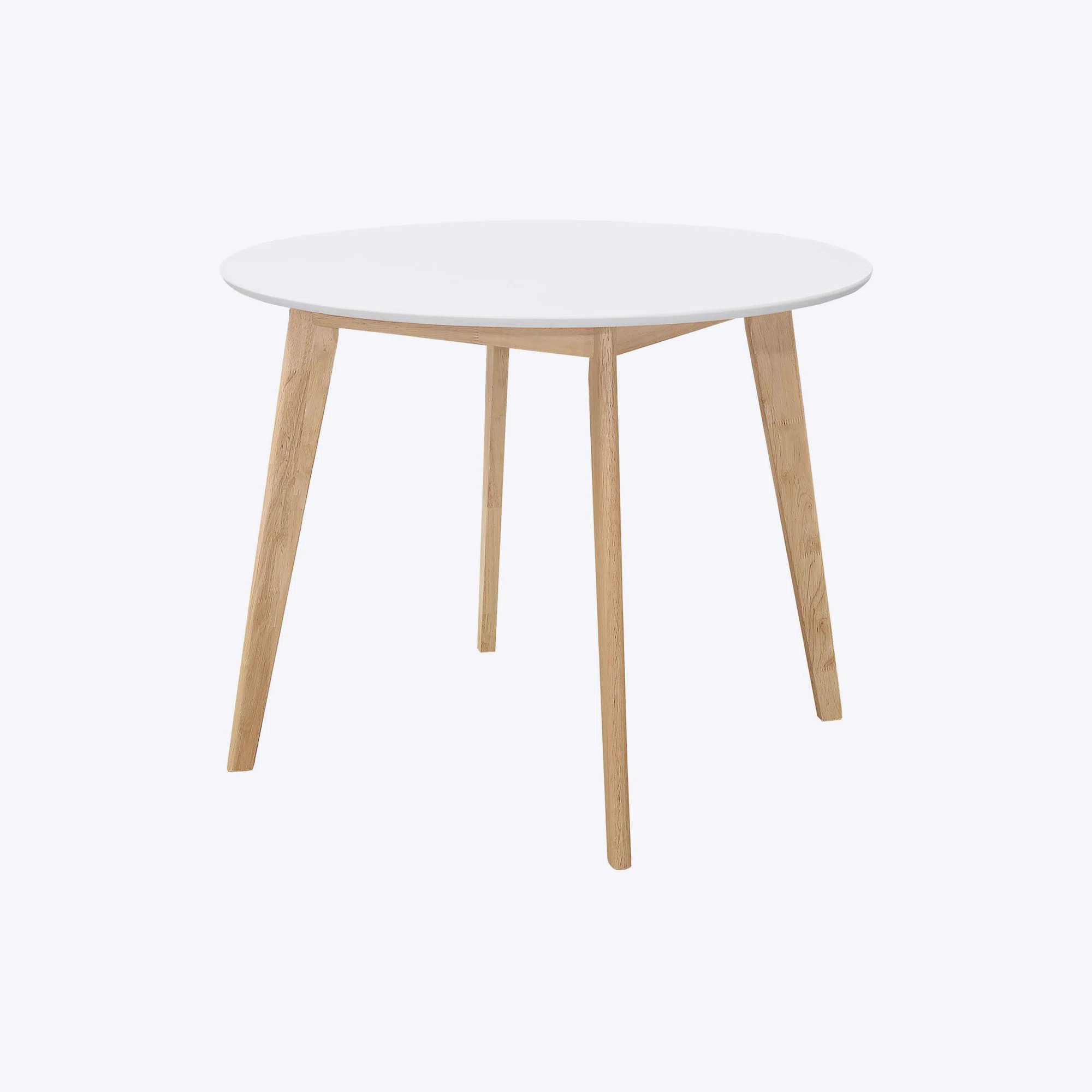Matte White and Natural Round Dining Table | Wayfair North America