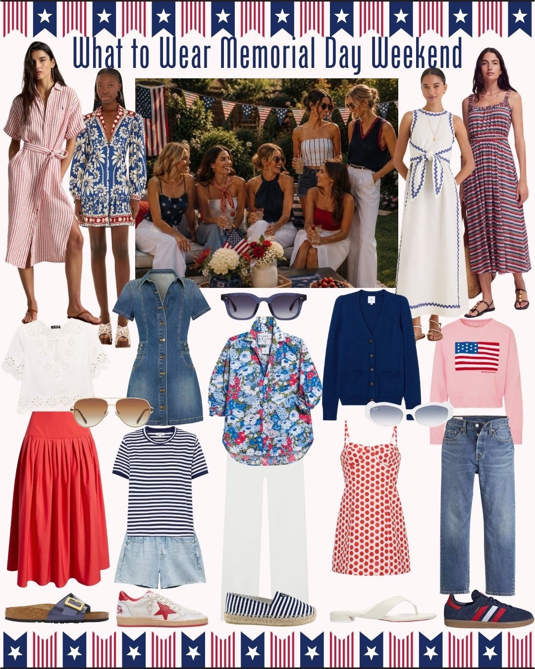 Memorial Day is officially ONE week away… which means summer is basically here!☀️
And there’s no better way to kick off the holiday than with a little patriotic spirit. ❤️🤍💙 I’m always here for a monochromatic moment or a classic mix of red, white, and blue. Whether you’re spending the weekend lakeside, hosting a backyard BBQ, or heading out for a long weekend getaway, these pieces were made celebrating in style. 🇺🇸

@ralphlauren @farmrio @tuckernuck @boden @loveshackfancy @ragandbone @frame @frankandeileen @jcrew @nordstrom @levis @suziekondi @caracara_nyc @gwynofficial @ramybrook @goldengoose @birkenstock @christianlouboutin @prada @adidas @rayban @chimi @quayaustralia 

#memorialdayweekend #patrioticstyle #holidayweekend🇺🇸 #summeroutfit #redwhiteandblue #summerstyle #summerootd #holidayweekendstyle #patrioticoutfits

#LTKootd