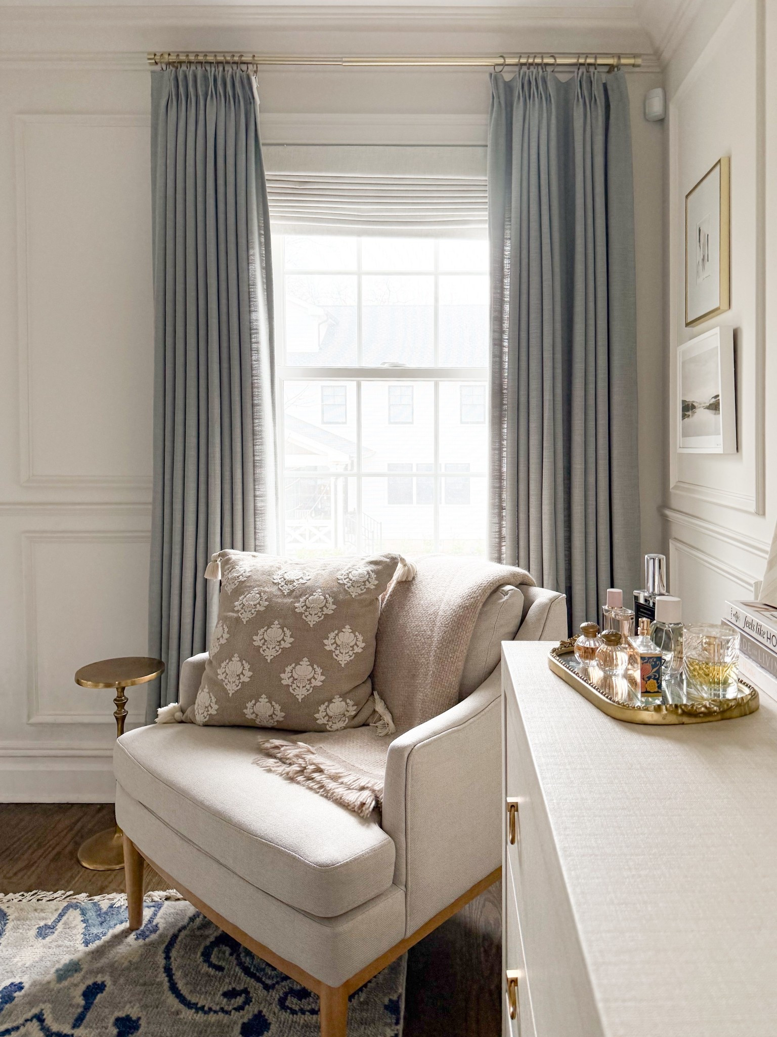 Considering switching things up in here… maybe?! Perhaps a new chair, different martini table or maybe a fooor lamp?! This corner of our bedroom isn’t a big space but a cozy corner to enjoy a cup of coffee is part of my mourning routine 🩶

#LTKmomlife #LTKselfcare #LTKmorningroutine