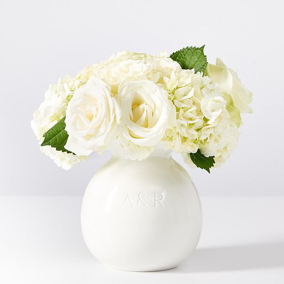 Ceramic Ruffle Vase, Large, White | Mark and Graham