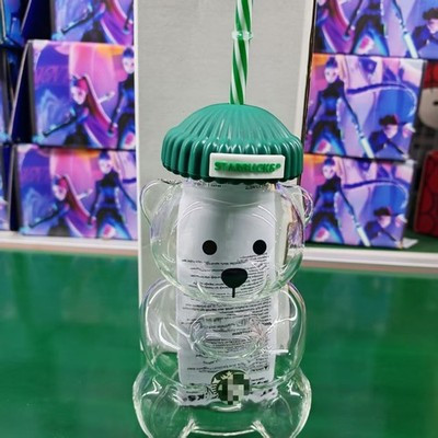 Starbucks Barista Bear Glass Cup Coffee Mug Limited Edition New Year Gift | eBay US