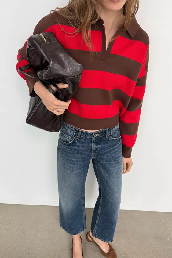 STRIPED KNIT POLO SHIRT | Zara US