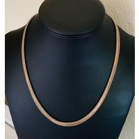 Woven Flat Decorative Silver Tone 20 Inch 5mm Chain Marked 14Kgf But Stripped Of The Gold Plating | Etsy (US)