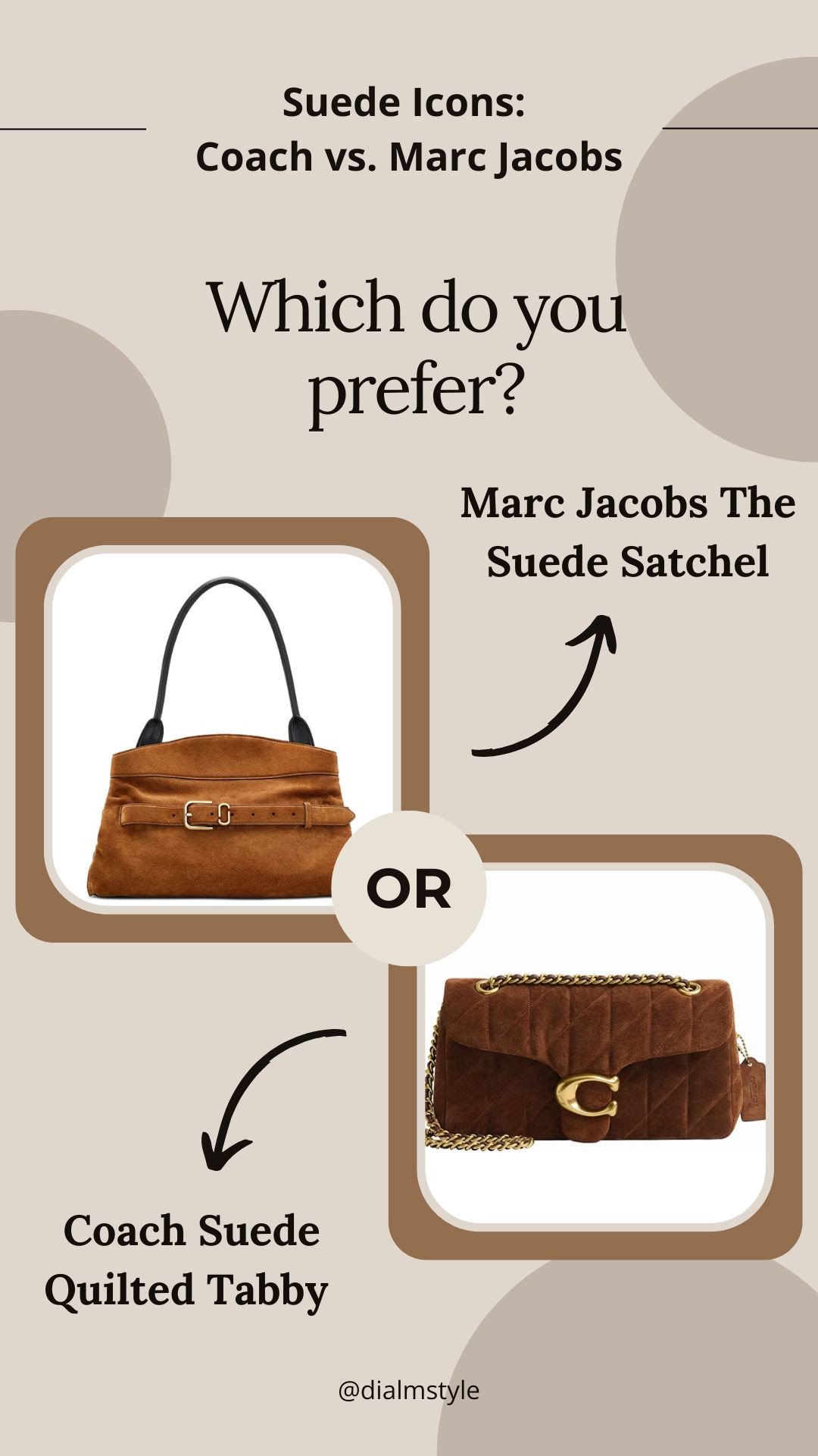 ✨ Suede Style Spotlight ✨

Two timeless icons, one luxe texture — the Coach Suede Quilted Tabby and the Marc Jacobs Suede Satchel bring effortless sophistication to any look. Rich, versatile, and beautifully crafted, these suede staples only get better with time. 🤎

Shop both styles now on LTK ⤵️ 

 #LTKGiftGuide #LTKStyleTip #LTKItBag
