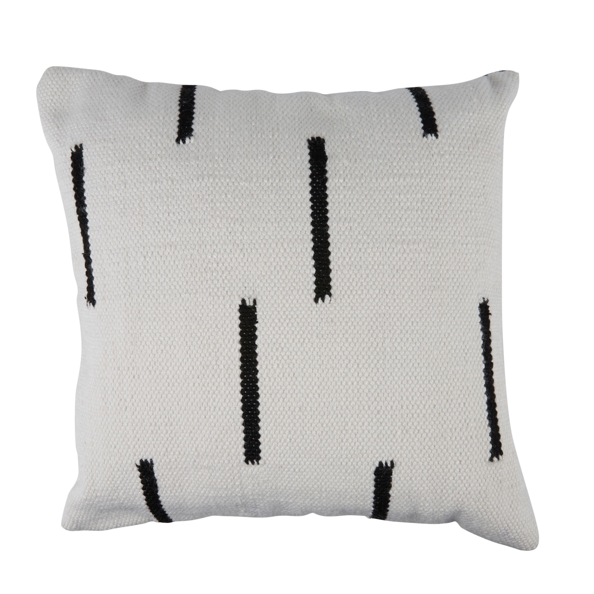 Origin 21 Striped Black/White Square Throw Pillow | Lowe's