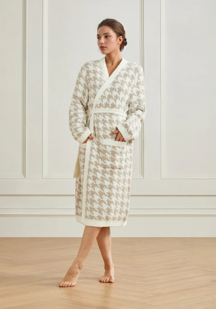 Houndstooth Buttery Robe | The Styled Collection