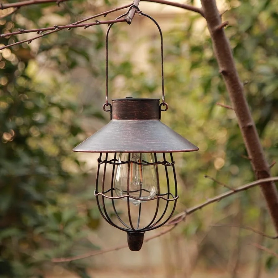 YAKii 2 Pack Solar Lantern Hanging Waterproof Outdoor Metal Solar Lamp with Warm White Light Deco... | Walmart (US)