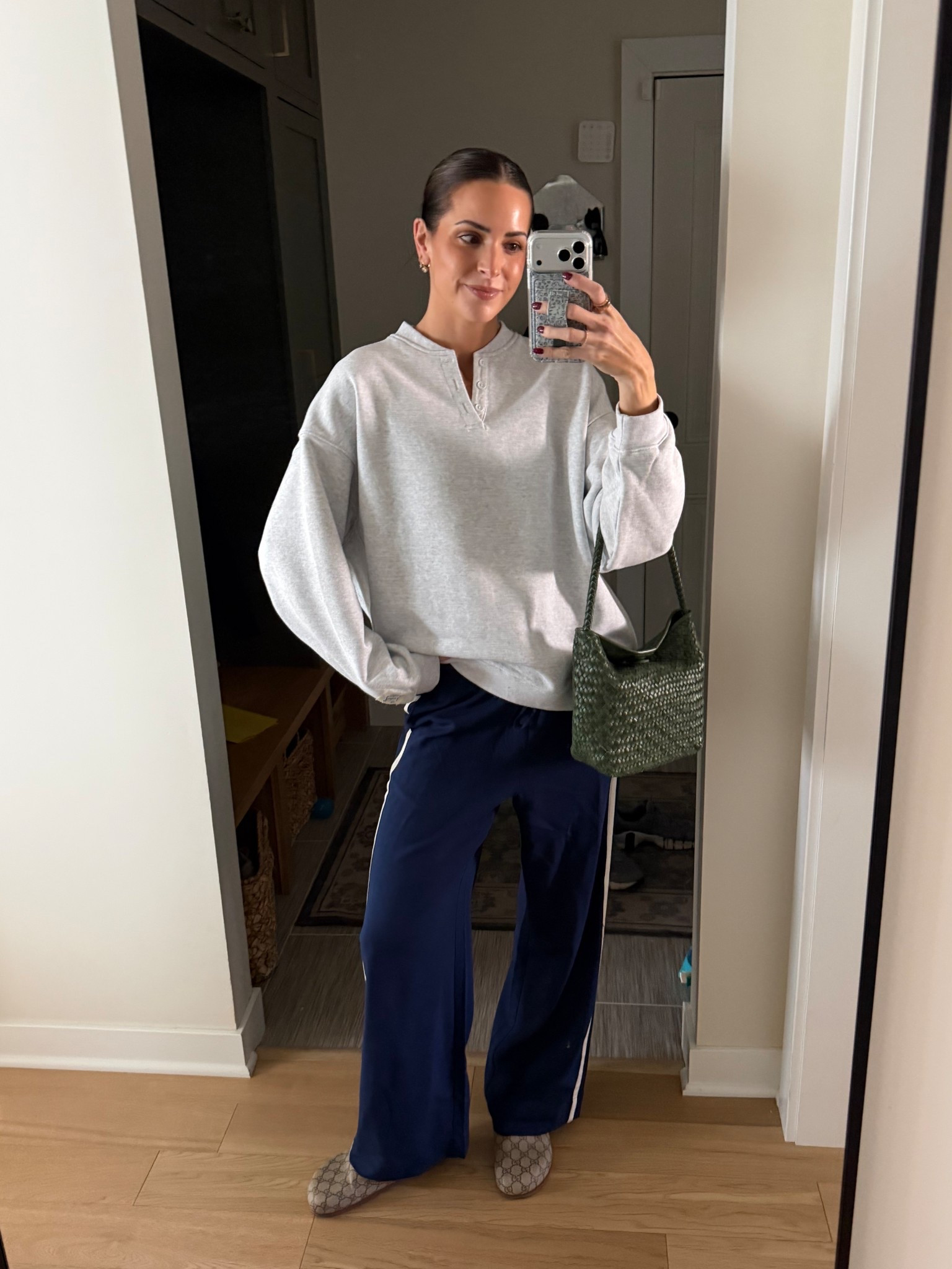 Eleven eleven sweatshirt: tts but I sized up to a M 
Target track pants: tts (S) I’m 5’7” 
Gucci clogs: tts, size up for half sizes

#LTKActive #LTKmomlife #LTKootd