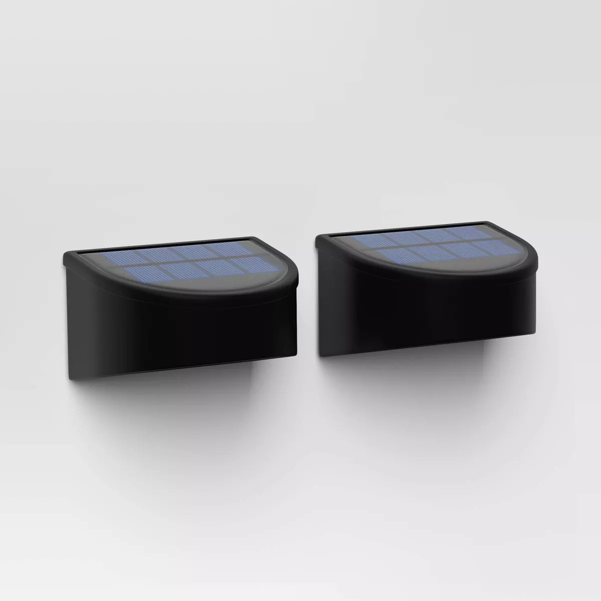 2pk Insert Lens Deck Solar LED Outdoor Step Lights Matte Black - Threshold™: Weather-Resistant,... | Target