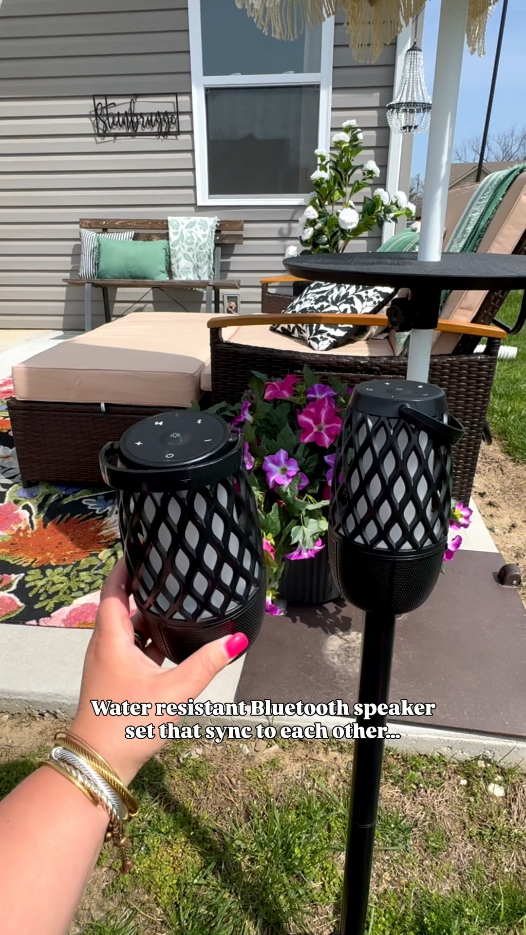These waterproof bluetooth speakers are perfect for your football & tailgating parties! We have 4 sets so we pair all 8 together all over the yard & house!  

 #LTKHome