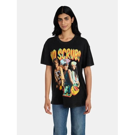 TLC Women's Front Back Graphic Band Tee with Short Sleeves, Sizes XXS-XXL | Walmart (US)