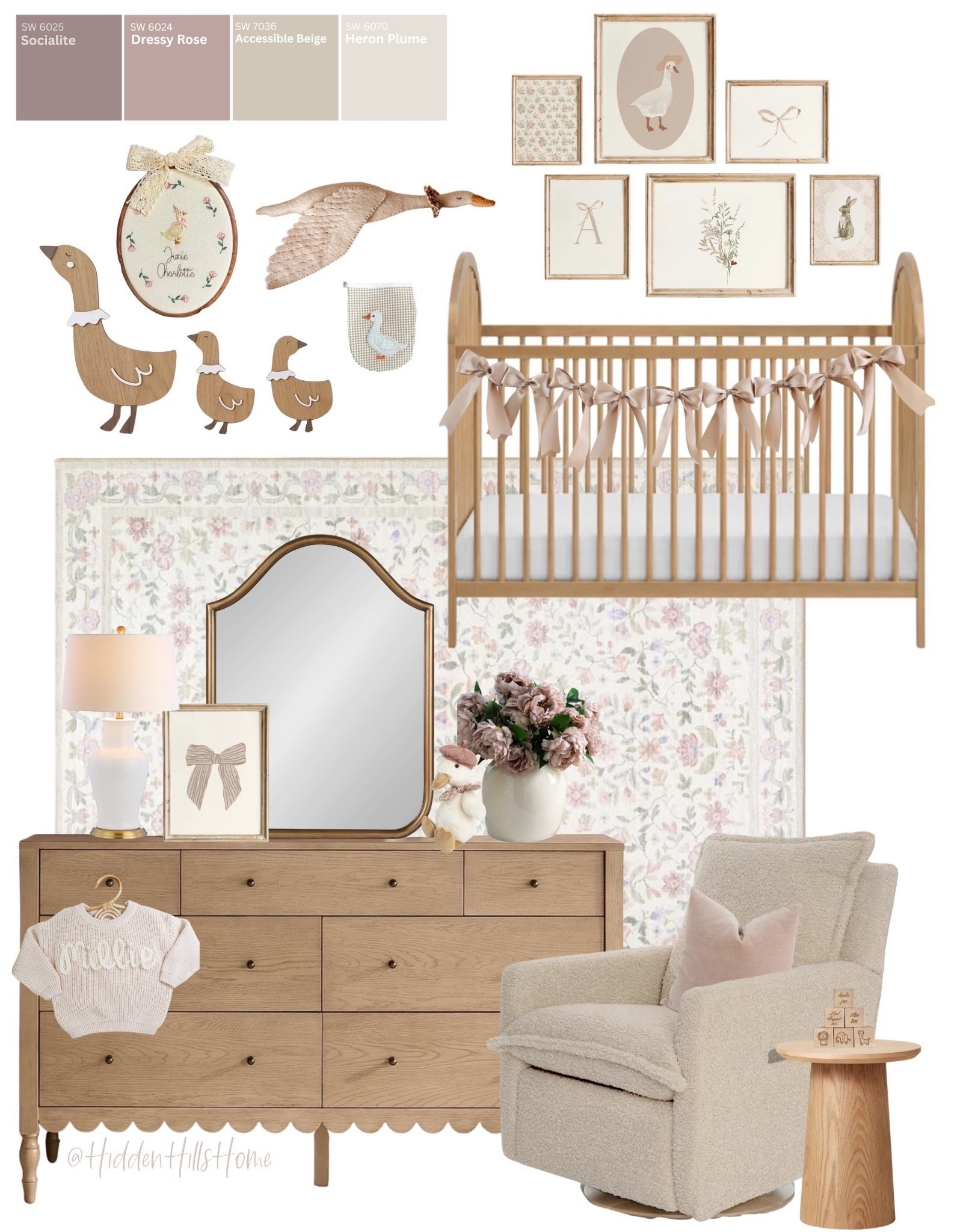 Girls nursery decor mood board, cute girls nursery design, crib, baby’s room, home decor, nursery rug, goose themed nursery design


#LTKHome #LTKSaleAlert #LTKBaby