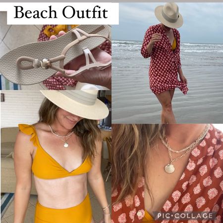 . Jcrew factory has a huge sale going on 40% off everything - my swimsuit, shell necklace and coverup dress are included. The sandals are pool/beach friendly and $35. Hat and white coverup are some of my favs from Amazon! All linked ☀️ 
.
#amazonfashion #amazonfinds #jcrew #jcrewfactory #shopbop #beachoutfit #resortoutfit #summeroutfit #beachstyle #momstyle 

#LTKTravel #LTKFindsUnder50 #LTKSwim