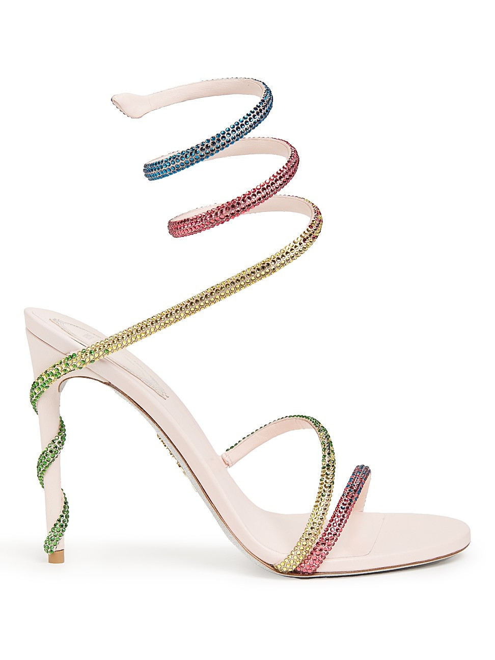 Women's 100MM Satin & Crystal Sandals - Pink - Size 8.5 | Saks Fifth Avenue