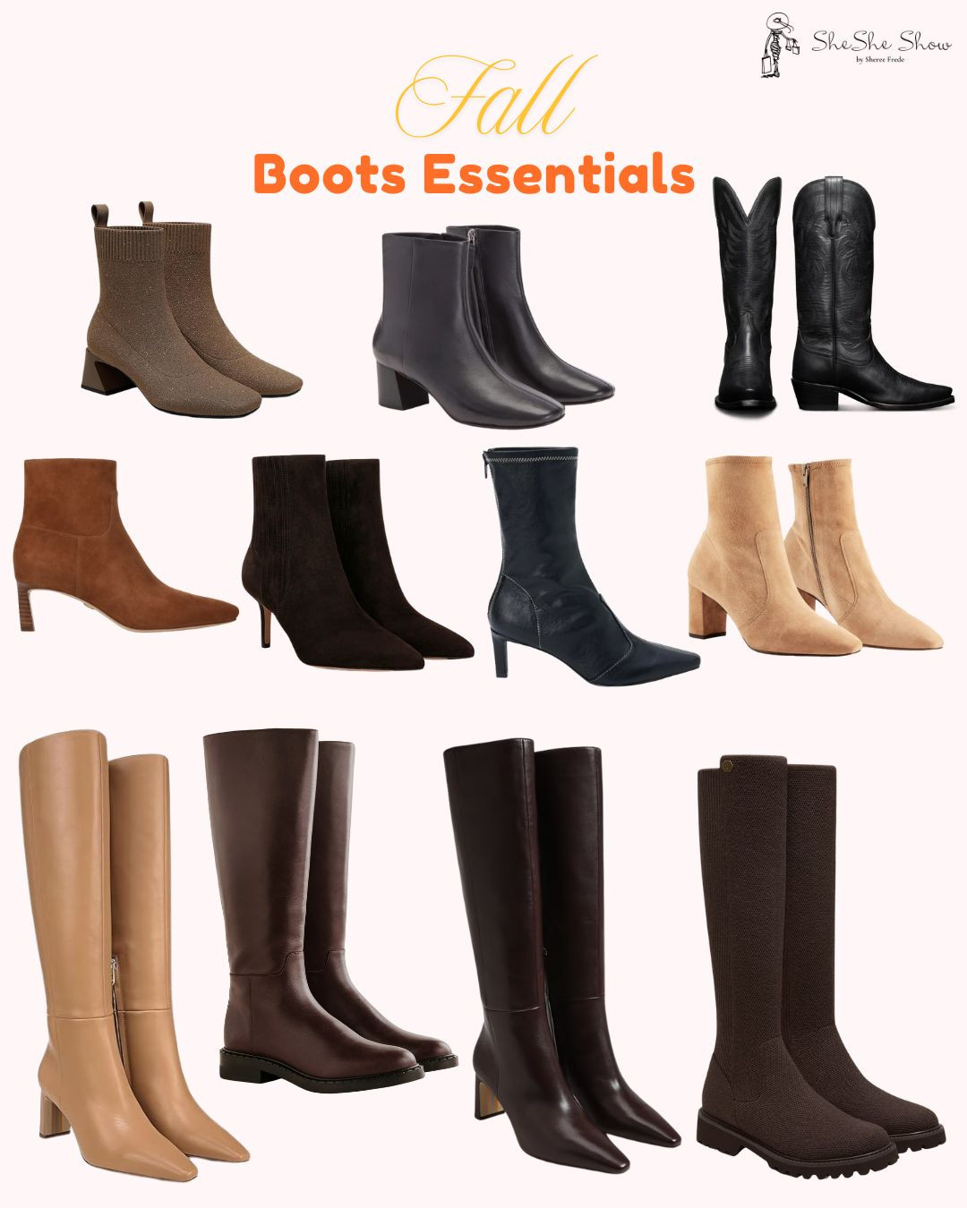  
Boots and booties
Fall essentials. Trending all shades of brown. Tan, taupe and black as well. 
Sock booties, ankle booties cowboy boots, western boots, knee high boots
 Over 40 womenn

#LTKSaleAlert #LTKSeasonal #LTKShoeCrush