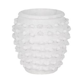 White Ceramic Round Woven Knot Decorative Planter (9 in. W x 9 in. H) | The Home Depot