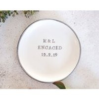 Personalised engagement gift ring dish catch all dish initials gift for couples ring bowl ring cushi | Etsy (US)