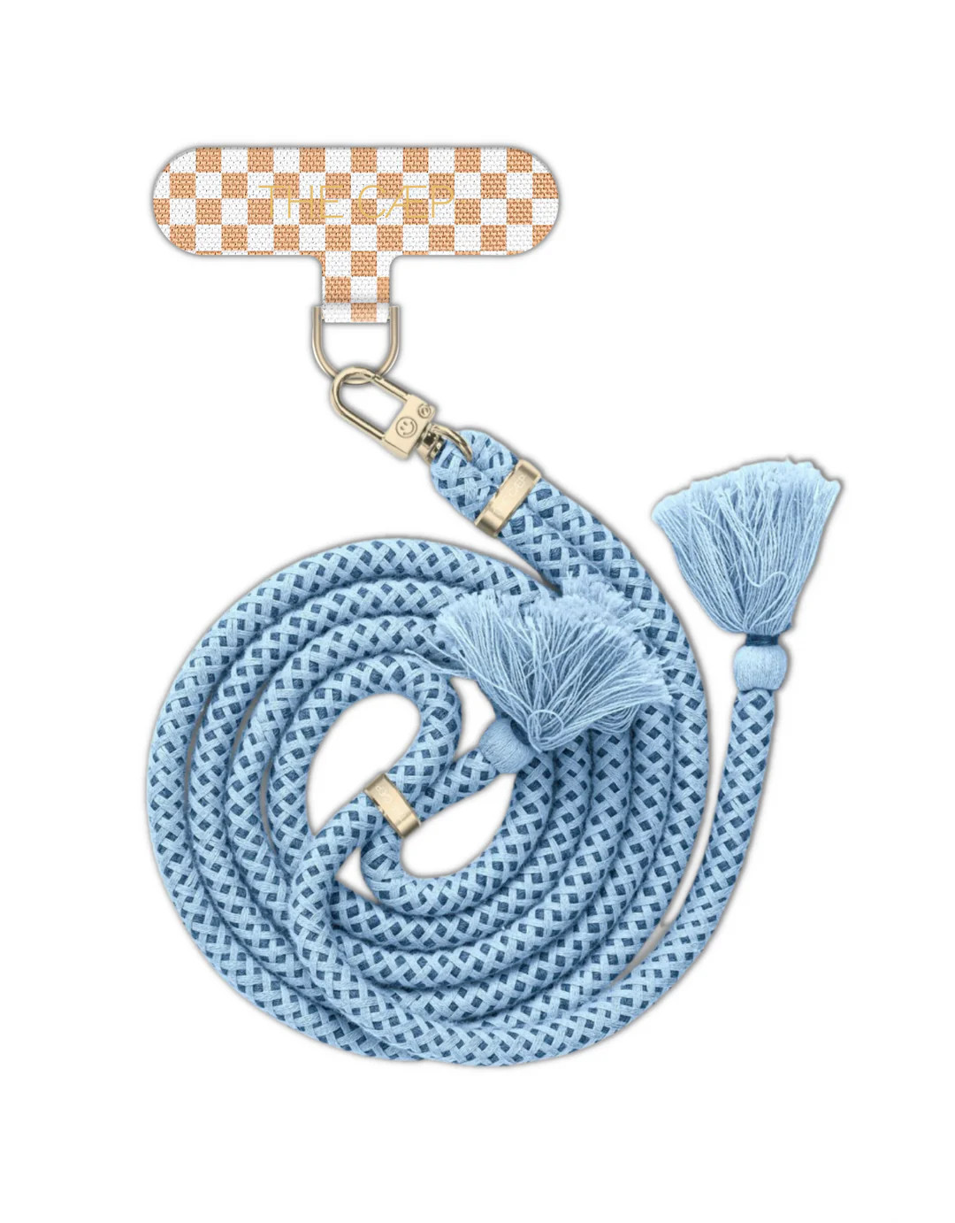 Beige Check Universal Phone Hitch + Tassel Rope | THE CAEP