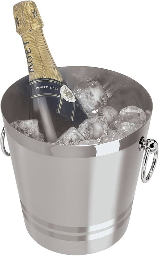 OGGI Stainless Steel Champagne Bucket - Large Ice Bucket with Elegant & Classic Handles - Great f... | Amazon (US)