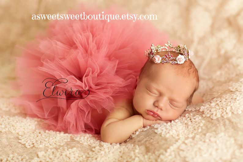 Baby Princess Costume Sweet Fairy Tale Princess Tutu And Tiara Set Stunning Unique Newborn Photo ... | Etsy (US)