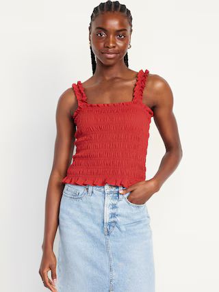 Fitted Smocked Tank Top | Old Navy (US)