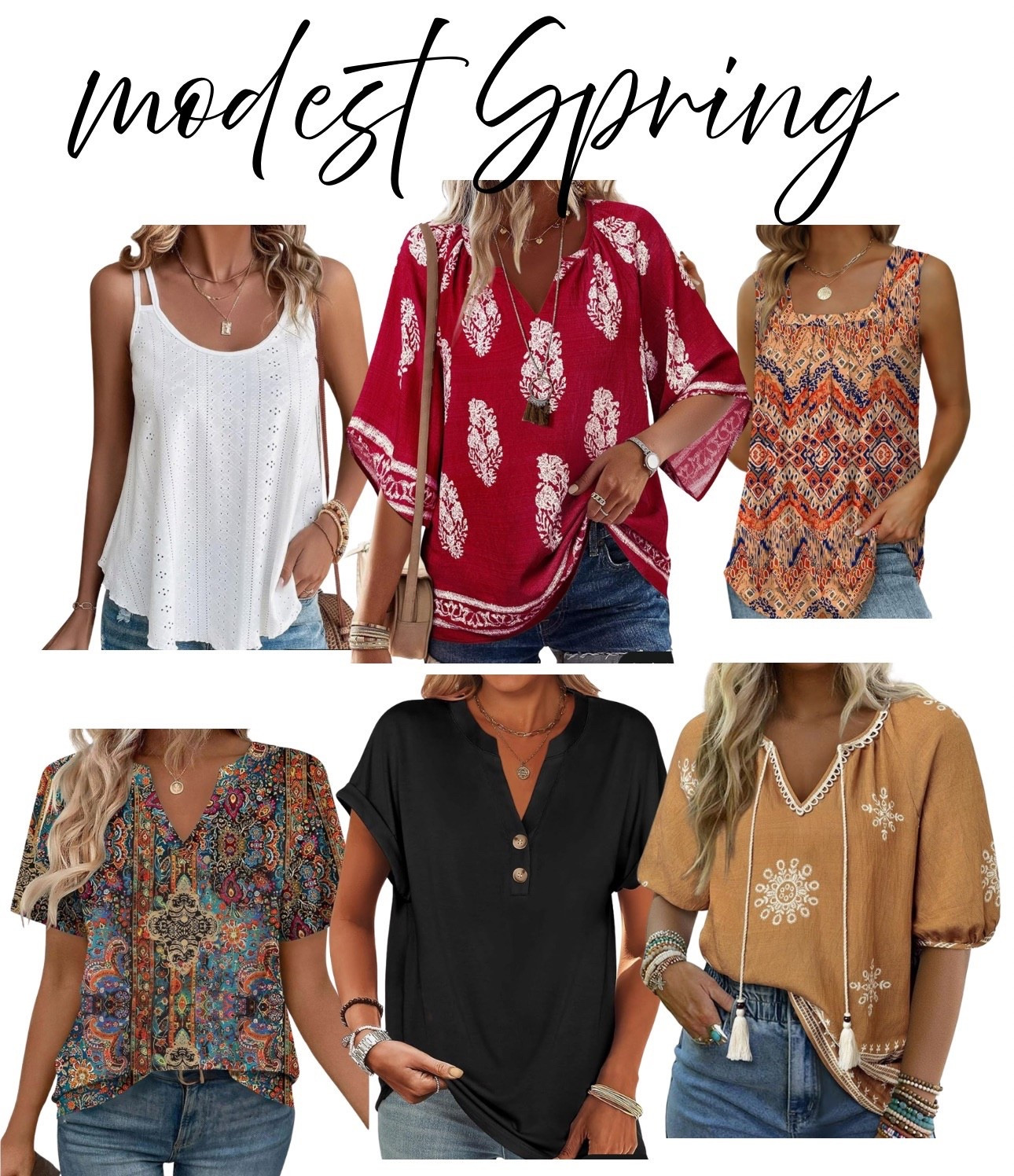 Modest Spring Tops ☀️ 

#LTKSaleAlert #LTKootd #LTKgrwm