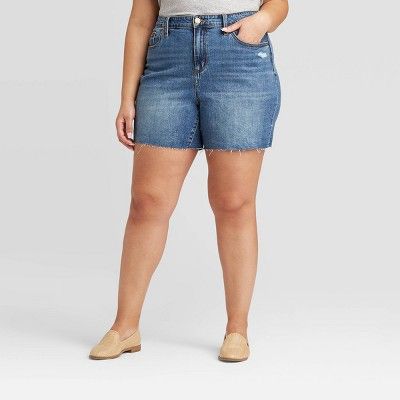 Women's Plus Size High-Rise Boyfriend Jean Shorts - Universal Thread™ Medium Wash | Target