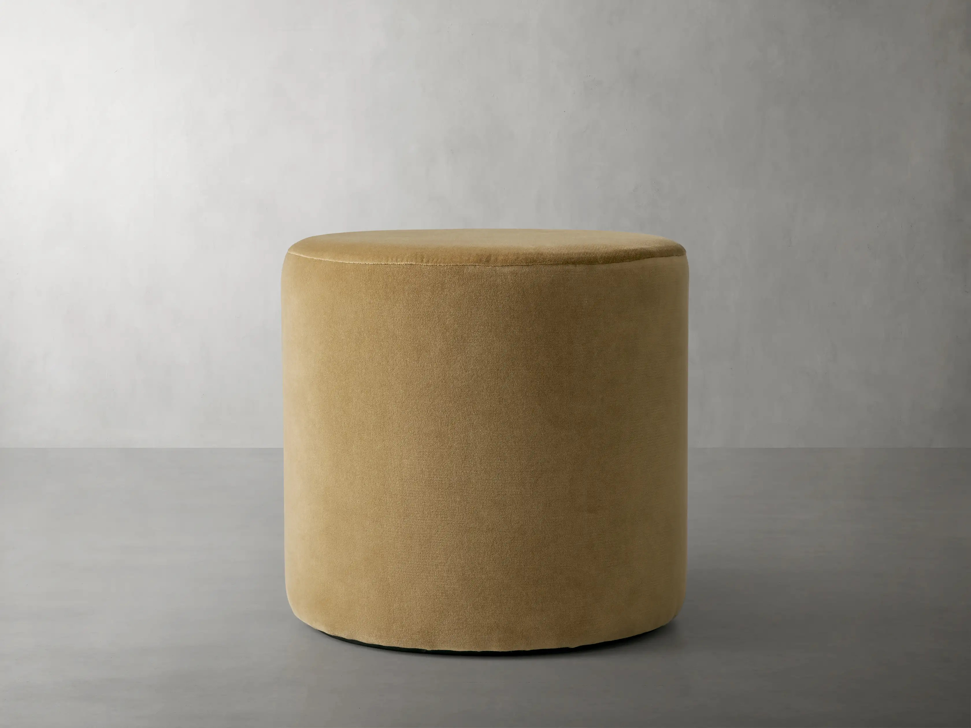 Velvet Round Pouf in Lichen | Arhaus
