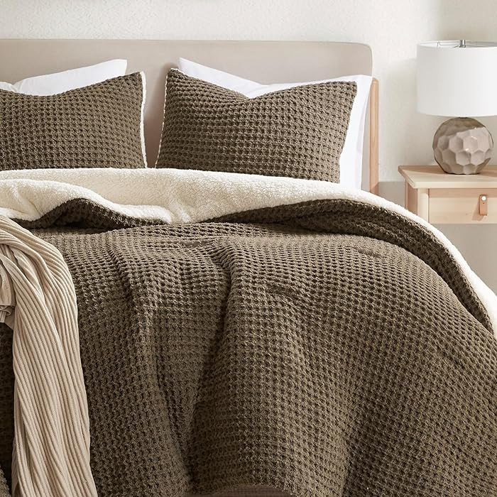 Madison Park Queen Comforter Set Cotton Chenille Waffle Comforters Queen Size Bed, All Season Dow... | Amazon (US)