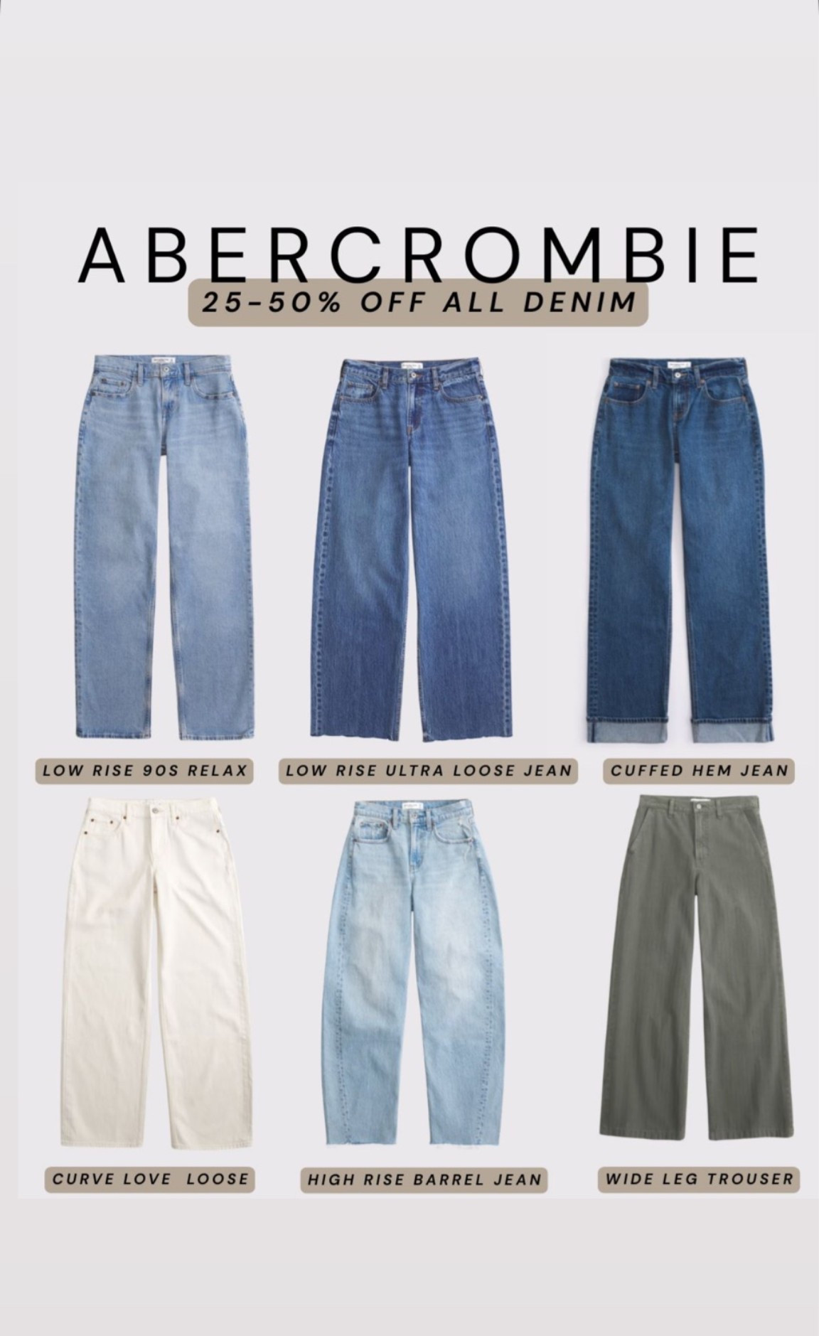 Abercrombie denim sale !! 25-50% OFF. Linked a ton of my favorites

#LTKootd #LTKMidsize #LTKPlusSize