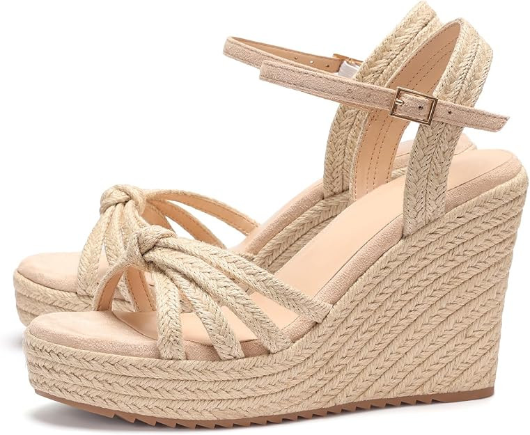 VICKI·VICKI Wedges for Women Platform Sandals Wedge Heels for Sandals Comfortable Summer Espadri... | Amazon (US)