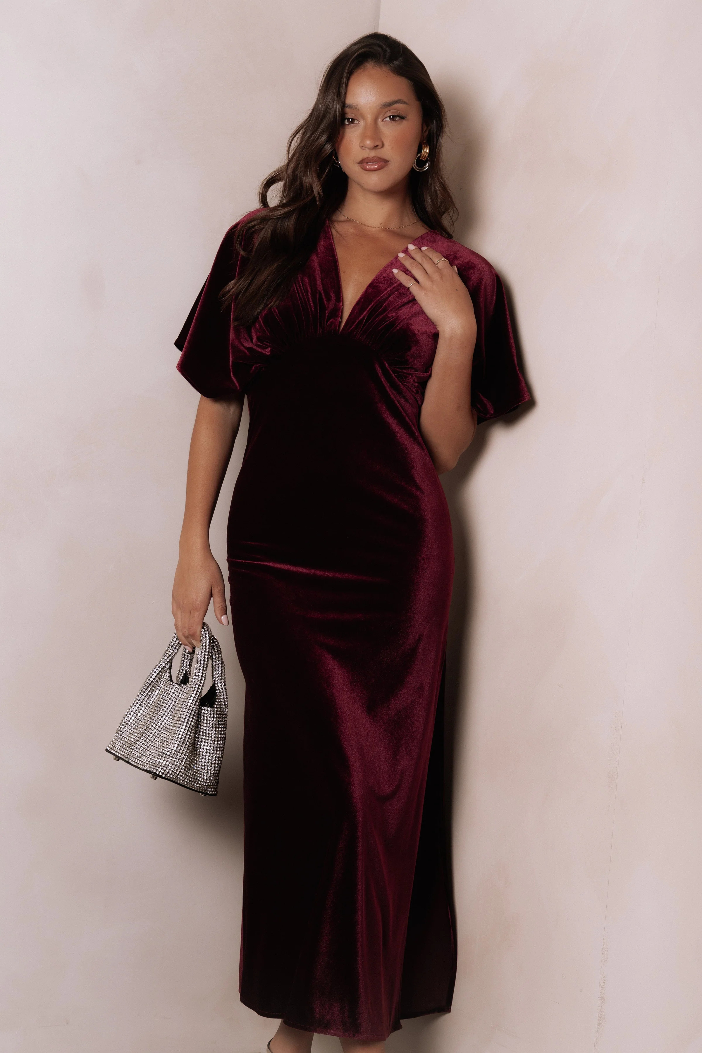 Ricki Velvet Maxi Dress - Wine | Petal & Pup (US)