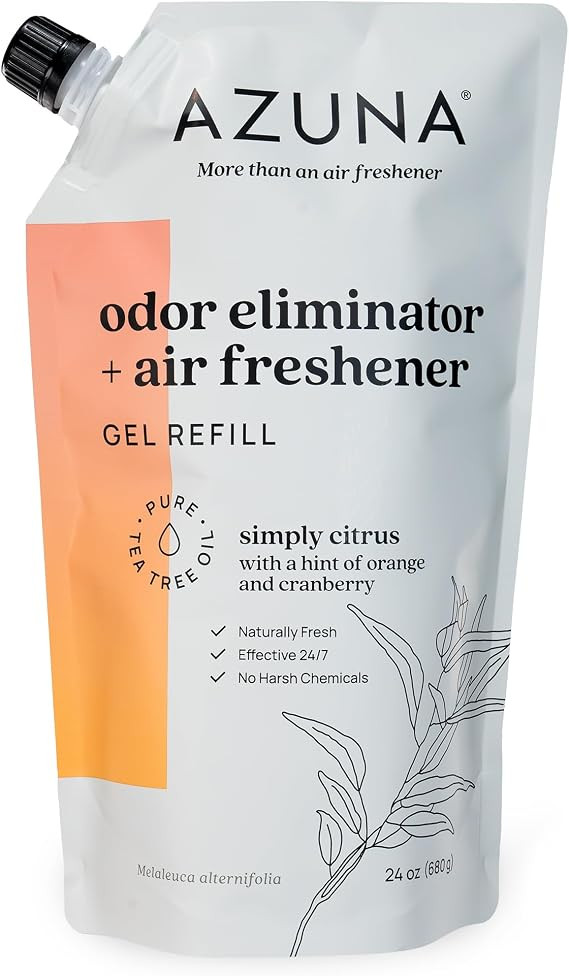 Azuna Air Freshener and Odor Eliminator for Strong Odor Gel 24oz Refill Pouch with Tea Tree Oil |... | Amazon (US)