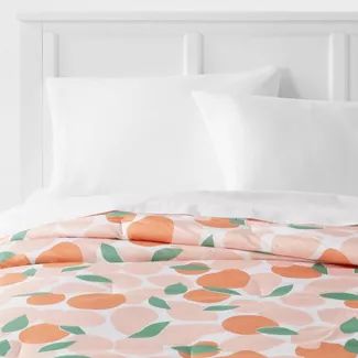 Reversible Microfiber Light Orange Fruit Print Comforter - Room Essentials™ | Target